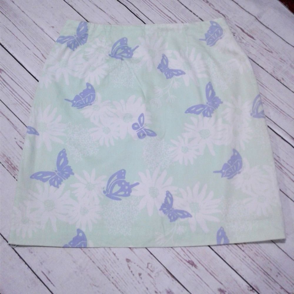 Lilly Pulitzer Vintage Palm Beach Macie Butterfly Clover Mini Skirt 6